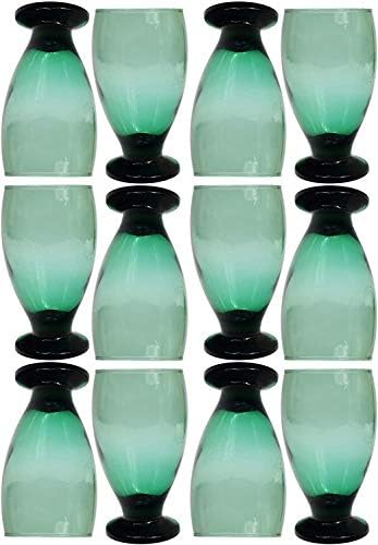 Комплект от 12 стъклени чаши за вода (зелен)