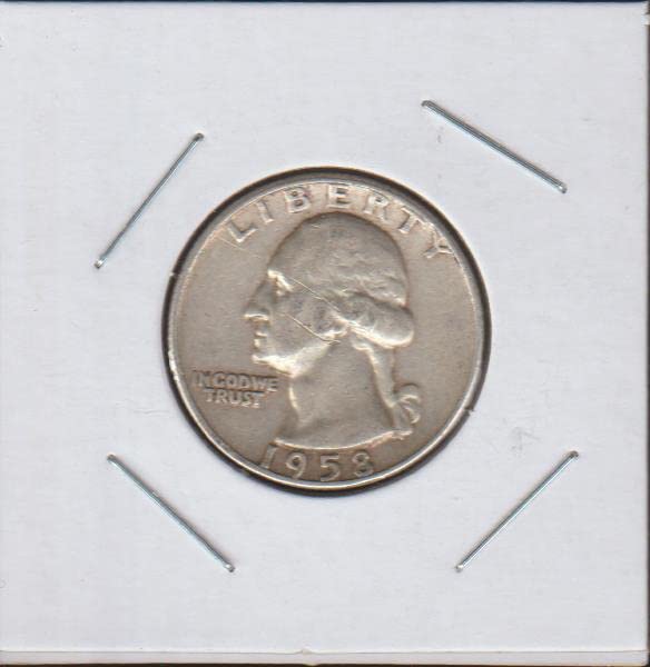 1958 D Вашингтон (от 1932 до сега) (90% сребро) Избор на четвърти Малки детайли