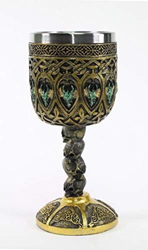 На митичния бронзов кралската купа с дракони, черепи, средновековен коллекционный магически подарък за дома за Хелоуин