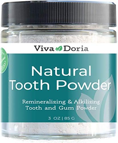 Viva Doria Естествен Зъбен Прах | Реминерализующий Зъбен Прах | Натурален Избелващ Прах За Зъби | Сила на Паста за зъби | Освежители