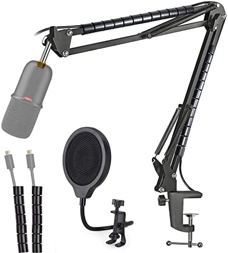 Поставка за микрофон HyperX SoloCast с поп-филтър - 4-инчов 3-слойный ветрозащитный микрофон поп-филтър за подобряване качеството на