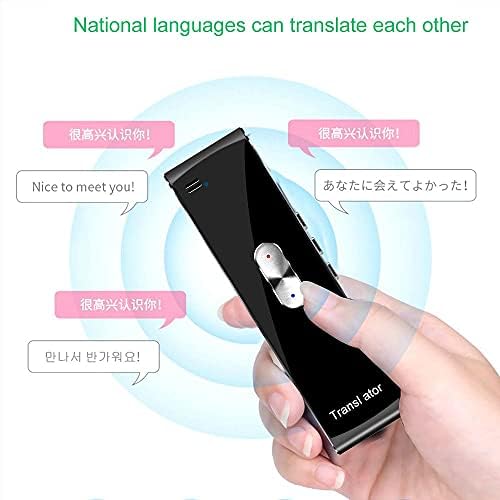 Преносим мини-умен преводач CXDTBH на 70 езика, двустранно приложение за незабавни за гласов превод в реално време (Цвят: бял-Fruit peach5)