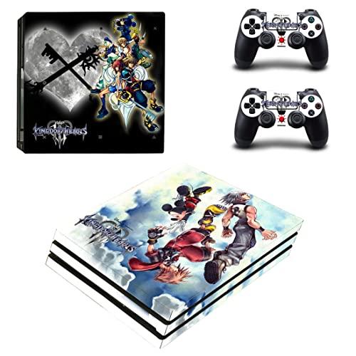 Ролева игра The Sora Kingdom, за PS4 или PS5, Стикер във формата на Сърце за конзолата PlayStation 4 или 5 и 2 Контролери, Vinyl Стикер