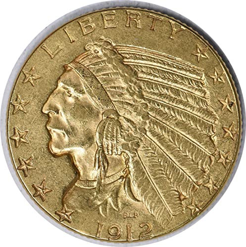 1912 P $5 Златни индийски несертифицирани AU