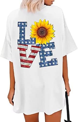 Върховете на Деня на Независимостта 2023, Женска Тениска С Принтом под формата на Любовен Писма, Американското, Графична Тениска С Къс