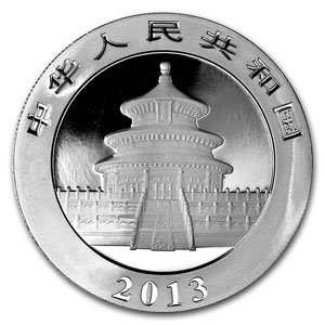 2013 Китай 1 унция Сребърна монета с Пандой 10 Юана Лъскава Необращенная