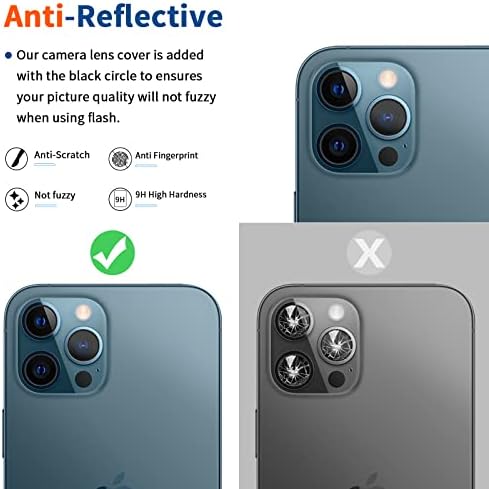Защитно фолио Firioeu Privacy Screen Protector за iPhone за 12 Pro Max със защита на обектива на фотоапарата (2 + 1 пакетиране), твърдост