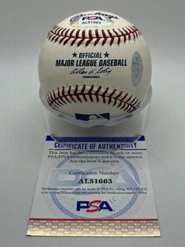 Дени Макклейн 31-6 1968 Тигри Подписаха Автограф Официален MLB Бейзбол PSA DNA *63 Бейзболни топки с автографи