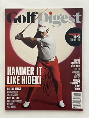 Хидеки Мацуяма Подписа списание Autograph Golf Digest Magazine - Шампион от Мастърс 2021 - Списания по голф с автограф